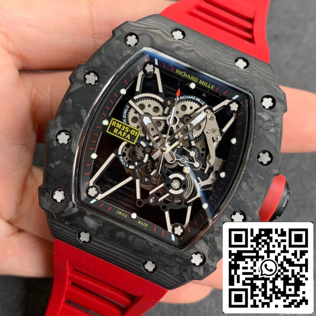 Richard Mille RM35-01 1:1 Melhor Edição KV Factory Correia Vermelha