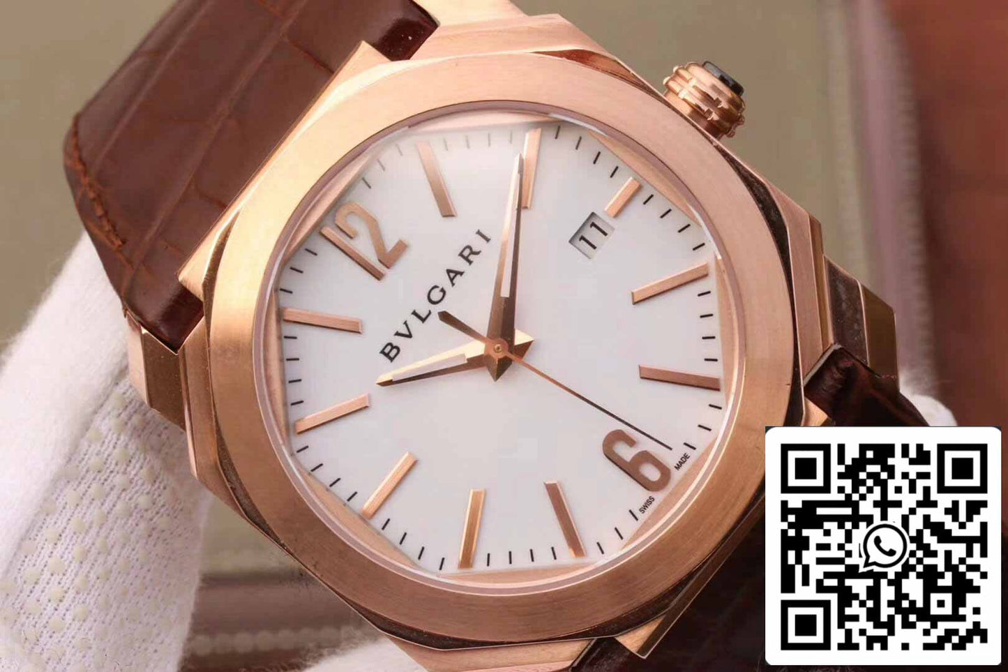 Bvlgari Octo 102119 BGOP38WGLD 1:1 Meilleure édition Cadran blanc