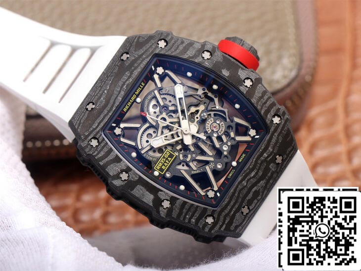 Richard Mille RM35-02 1:1 Melhor Edição ZF Factory Pulseira de Borracha Branca