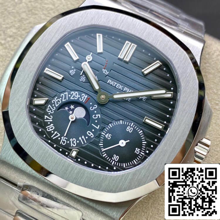 Patek Philippe Nautilus 5712/1A-001 40MM 1:1 Meilleure édition PPF Factory Cadran bleu foncé Bracelet en acier inoxydable