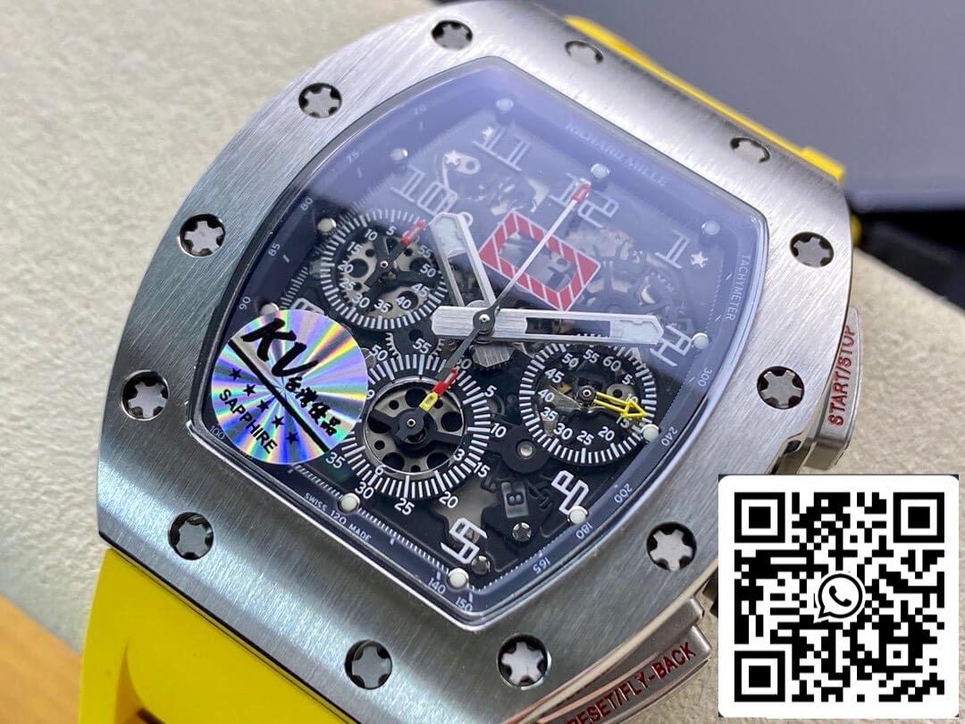 Richard Mille RM11 1:1 Meilleure édition KV Factory Bracelet jaune titane