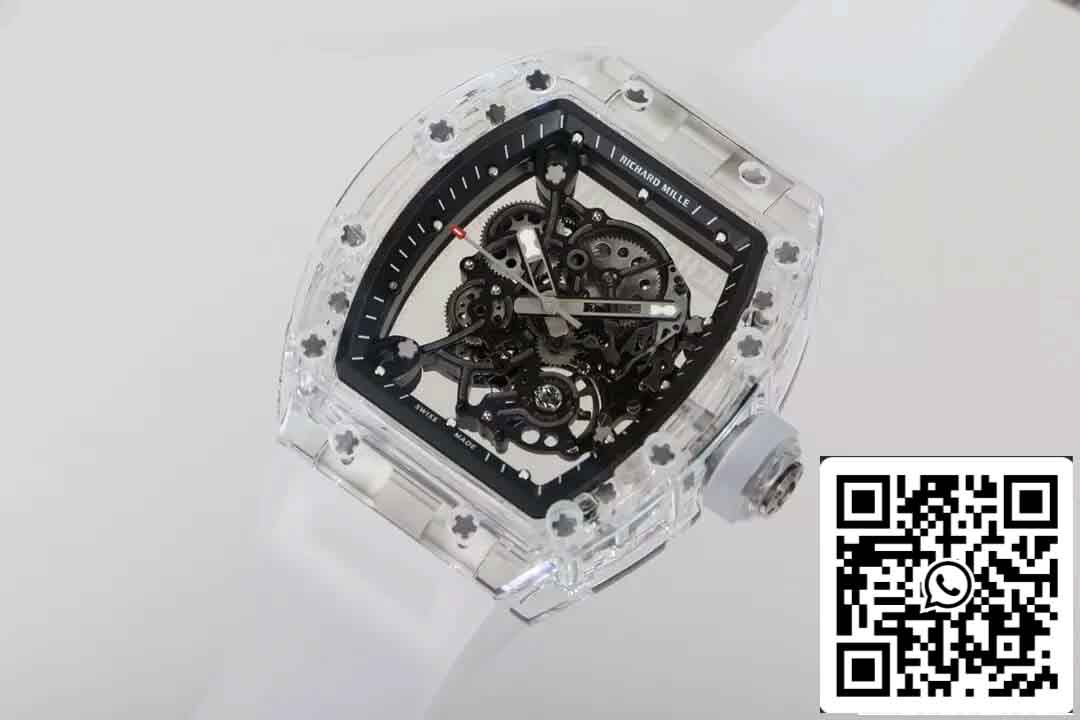 Réplique Richard Mille RM055 Meilleure édition RM Factory Cadran squelette transparent