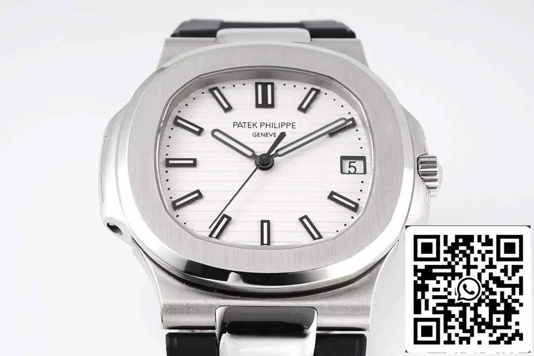 Patek Philippe Nautilus 5711 1:1 Meilleure édition PPF Factory Cadran blanc Bracelet en caoutchouc