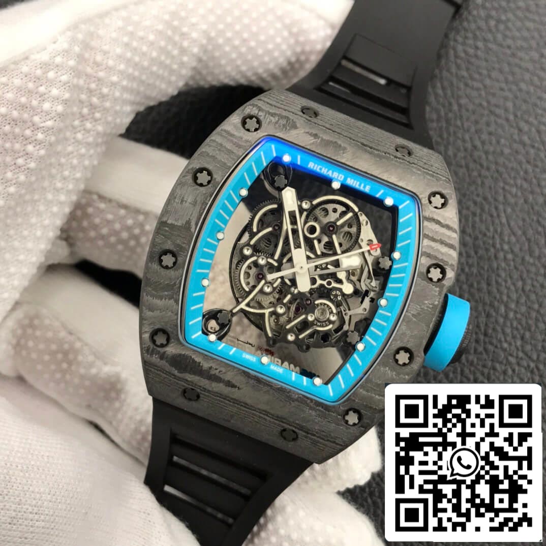 Richard Mille RM055 1:1 Melhor Edição ZF Factory Caixa de Fibra de Carbono