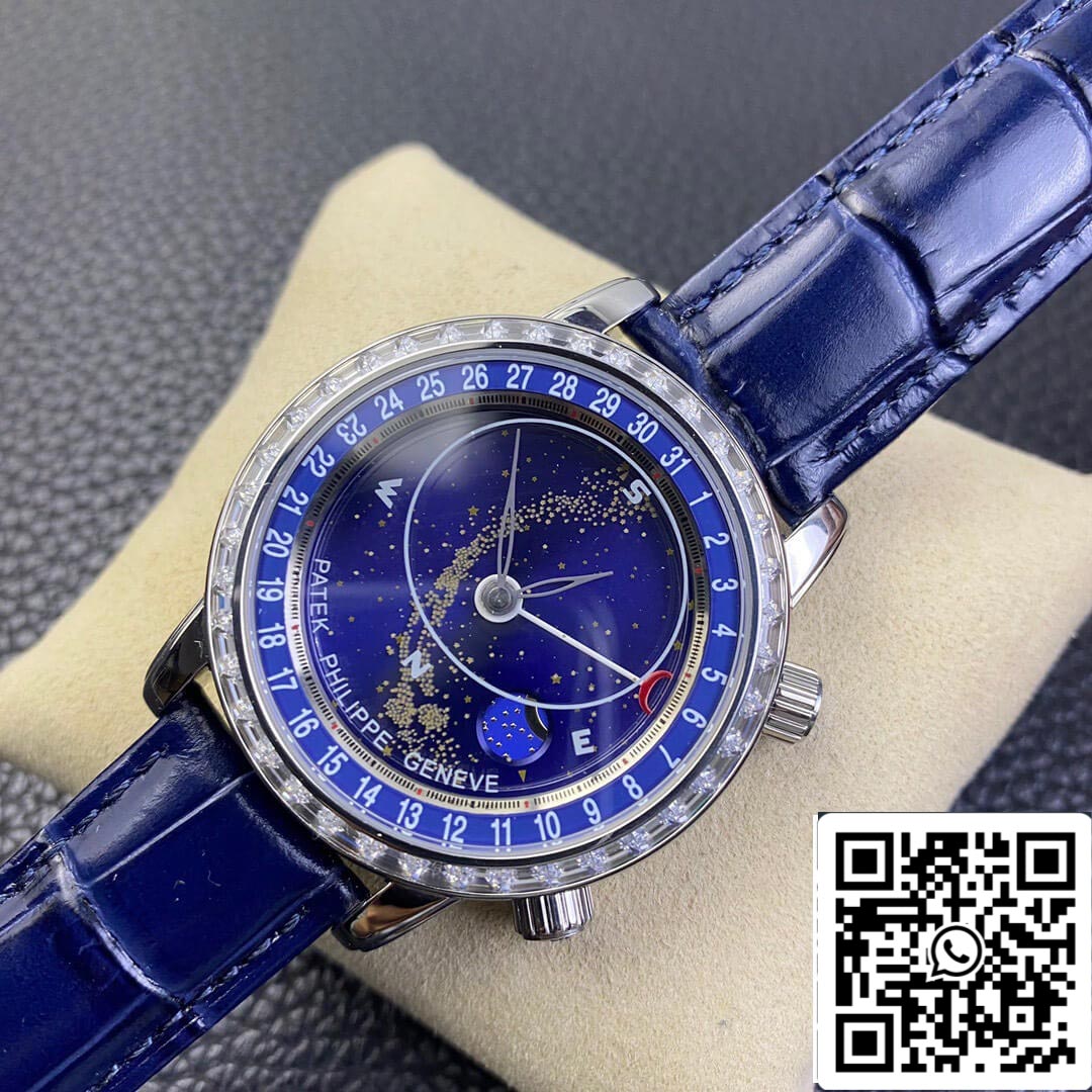 Patek Philippe Grand Complications 6104G-001 1:1 Melhor Edição AI Factory Sky Moon Blue Dial