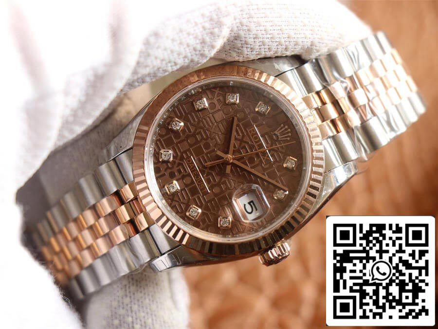 Rolex Datejust M126231-0025 1:1 Meilleure édition EW Factory Cadran couleur chocolat or rose