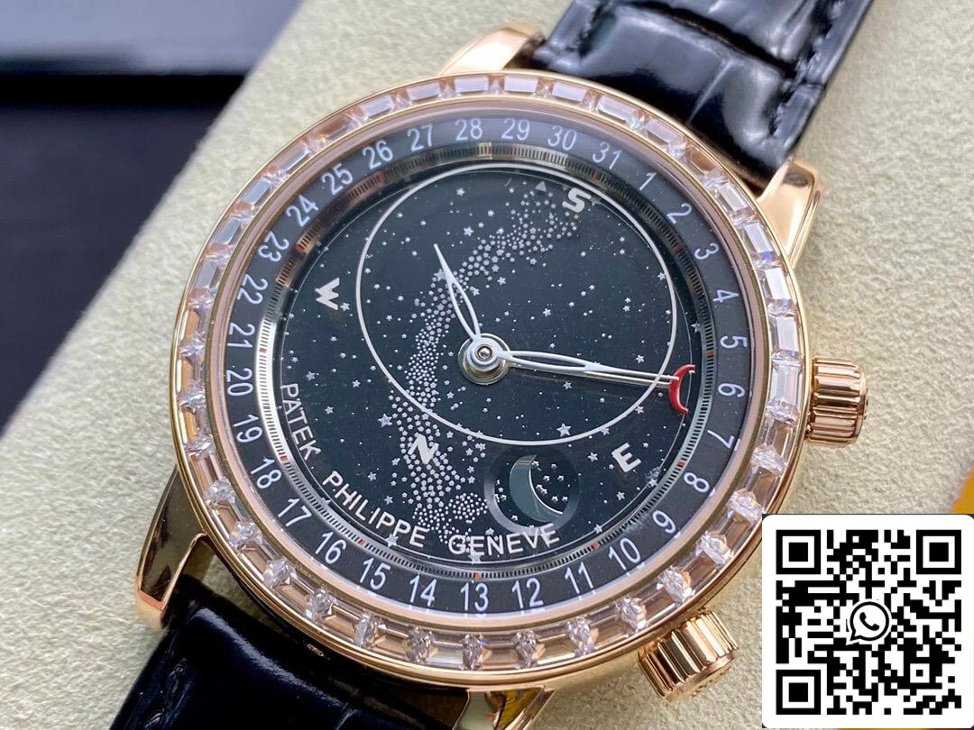 Patek Philippe Grand Complications 6104R-001 1:1 Melhor Edição AI Factory Sky Moon Mostrador Preto