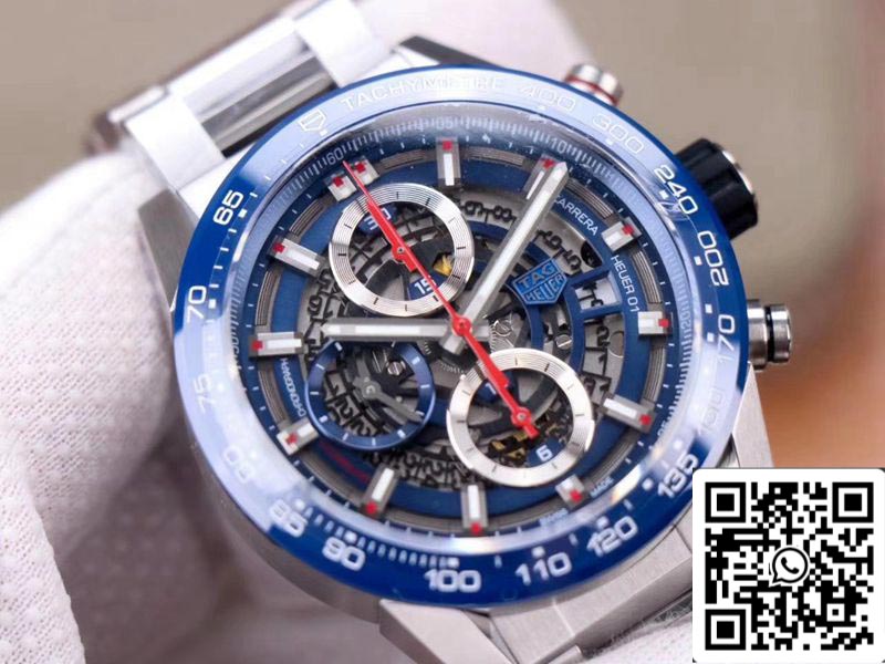 Tag Heuer Carrera Calibro Heuer 01 CAR201T.BA0766 Cronografo 1:1 Best Edition XF Factory quadrante blu Calibro svizzero 01