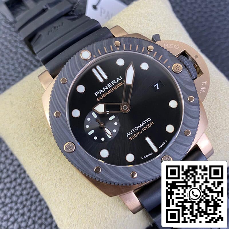 SBF Panerai Submersible PAM01070 1:1 Meilleure édition VS Factory Cadran noir