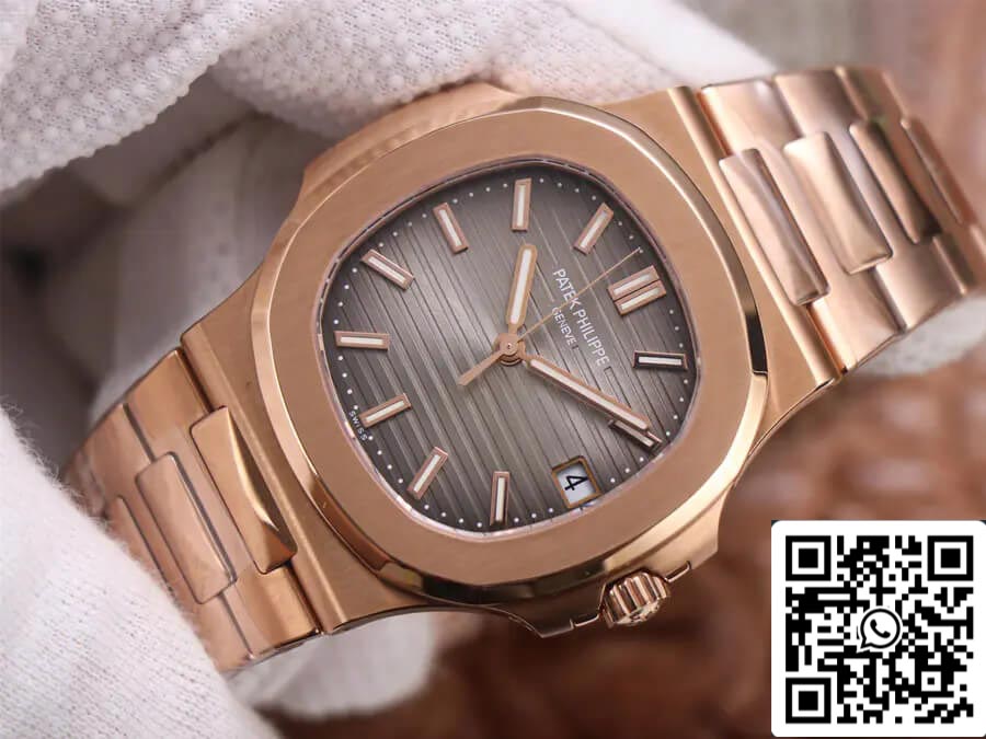 Patek Philippe Nautilus 5711/1R-001 1:1 Meilleure édition PPF Factory V4 Or rose Cadran marron Suisse ETA324