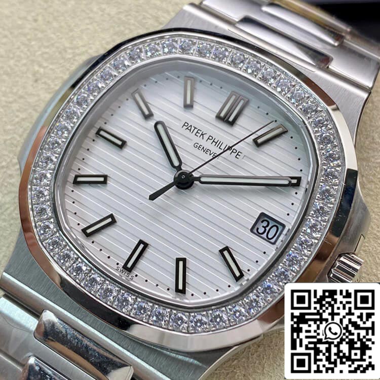 Patek Philippe Nautilus 5713/1G-010 1:1 Meilleure édition PPF Factory V4 Cadran blanc Suisse ETA324