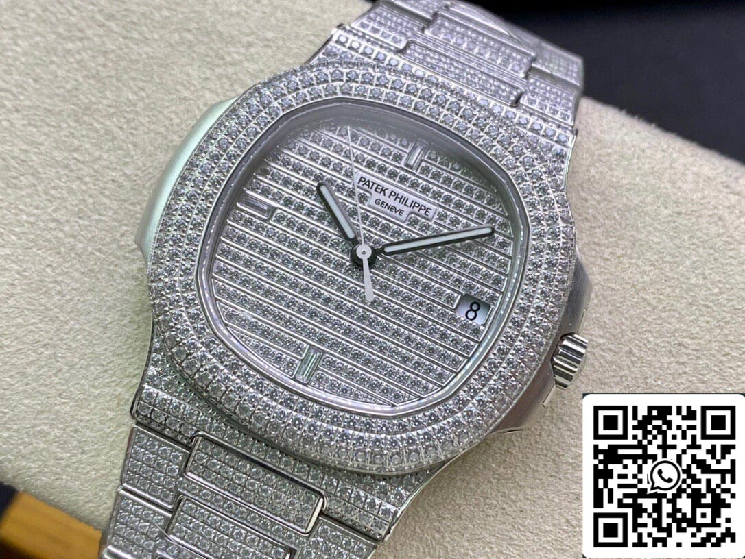 Patek Philippe Nautilus 5719/10G-010 1:1 Meilleure édition PPF Factory V4 Argent Diamant Suisse ETA324