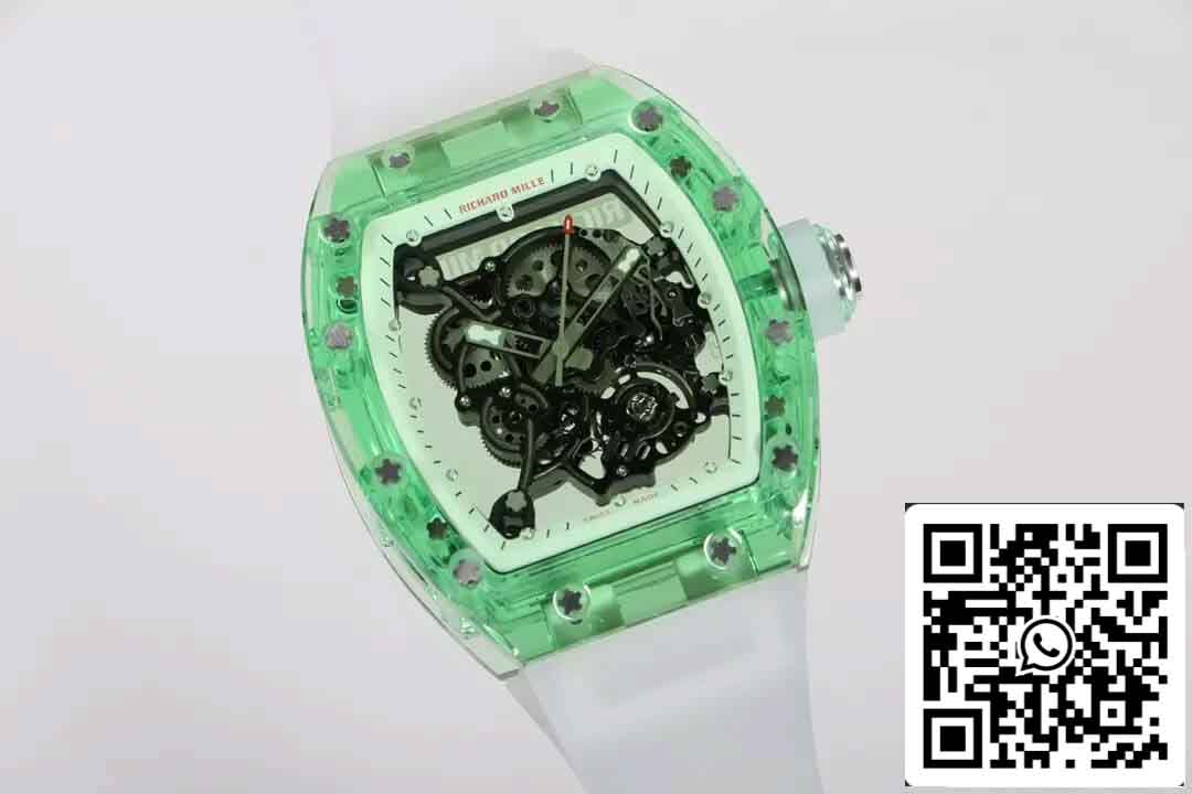 Réplica Richard Mille RM055 Mejor Edición 1:1 RM Factory Esqueleto Verde Dial