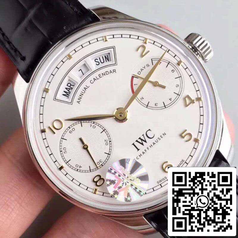 IWC Portugieser Calendario Anual IW503501 YL Factory 1:1 Mejor Edición Suizo ETA52850 Esfera Blanca