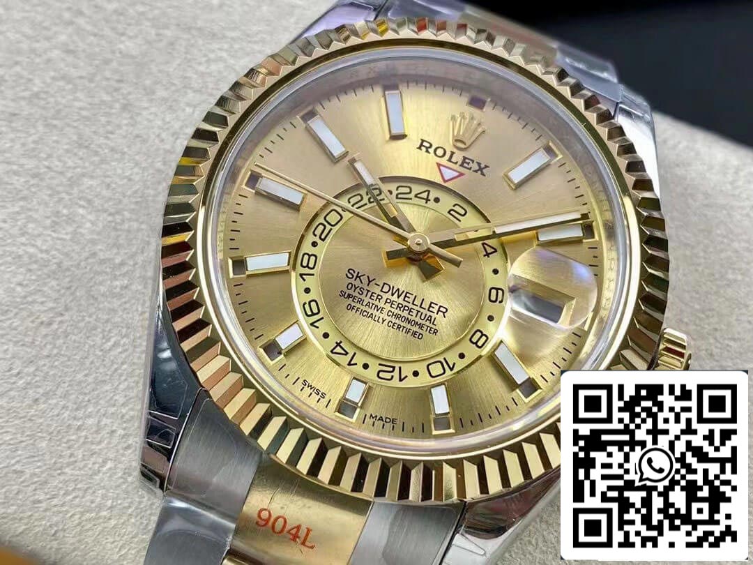 Rolex Sky Dweller M326933-0001 V2 Meilleure édition 1:1 Noob Factory Cadran Champagne