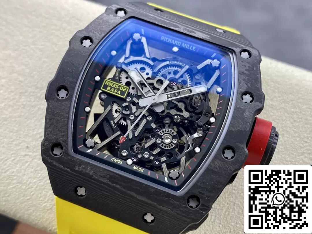 Richard Mille RM35-02 1:1 Best Edition T+ Factory NTPT Carbon Fiber Yellow Strap