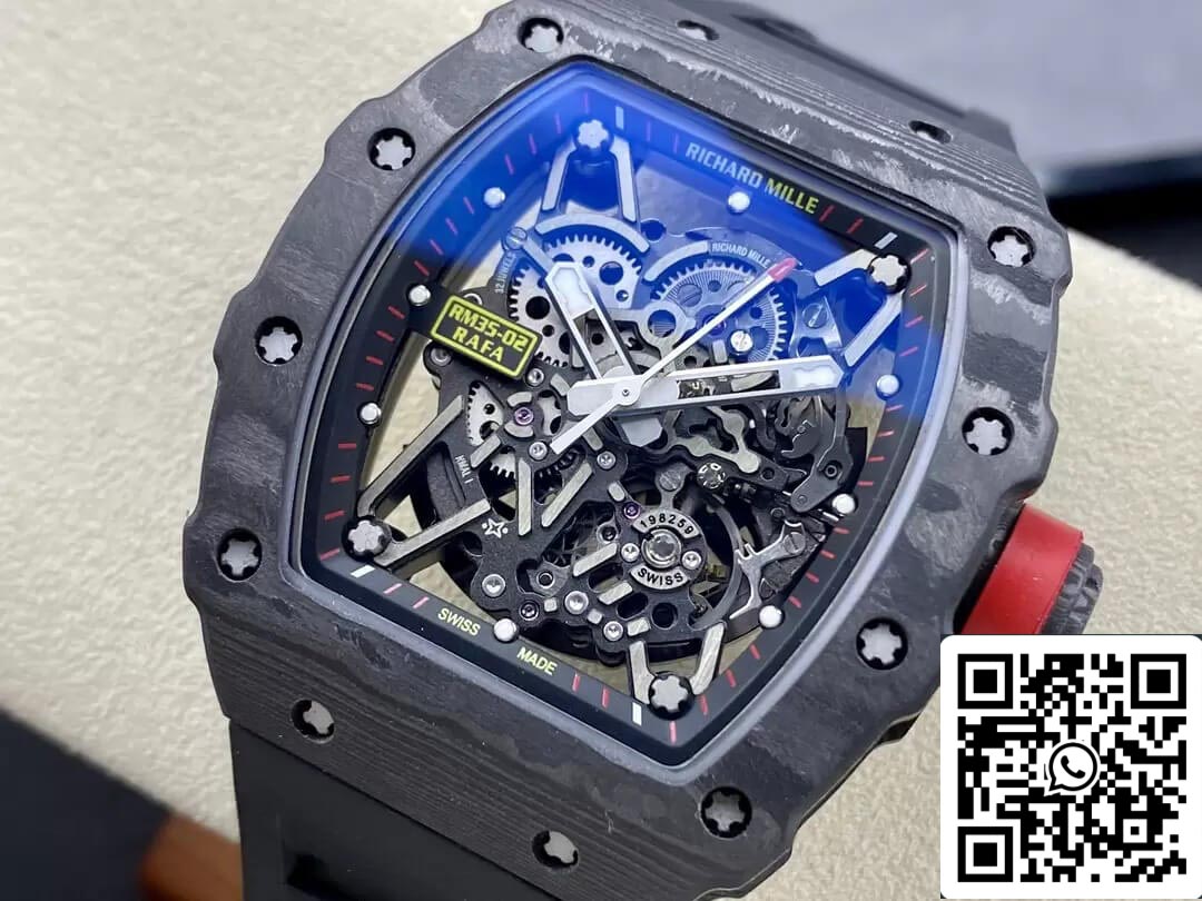 Richard Mille RM35-02 1:1 Best Edition T+ Factory NTPT Carbonfaser-Schwarzarmband