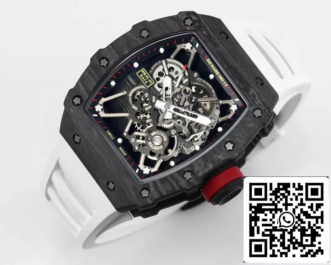 Richard Mille RM35-01 1:1 Meilleure édition BBR Factory Bracelet en caoutchouc blanc