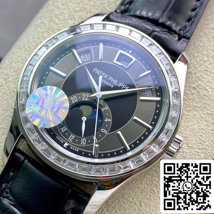 Patek Philippe Complicações 5205G 1:1 Melhor Edição KM Factory Diamond Bezel