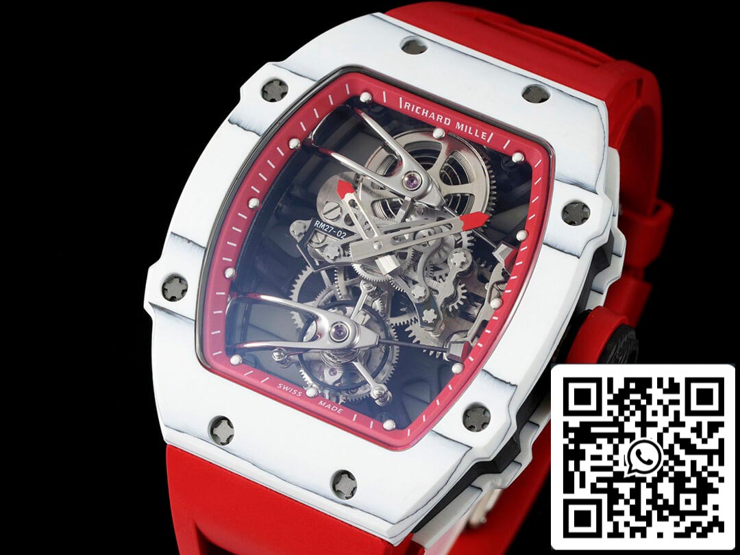 Richard Mille RM27-02 Rafael Nadal Tourbillon 1:1 Meilleure édition RM Factory Bracelet en caoutchouc rouge