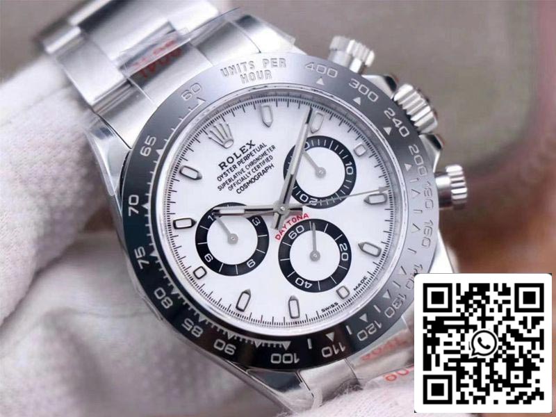 Rolex Cosmograph Daytona M116500LN-0001 1:1 Meilleure édition Noob Factory Cadran blanc Suisse ETA4130