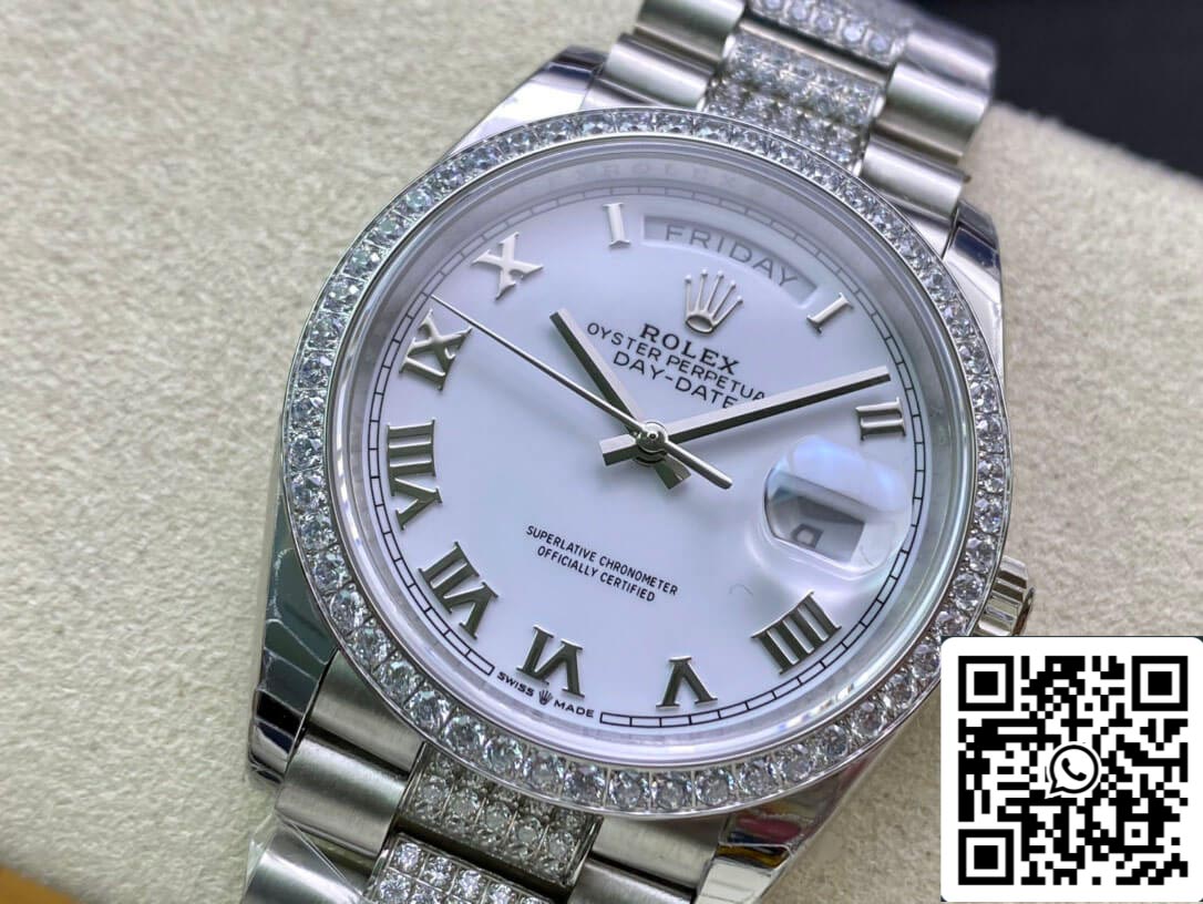 Rolex Day Date M128349RBR-0026 1:1 Meilleure édition EW Factory Cadran blanc