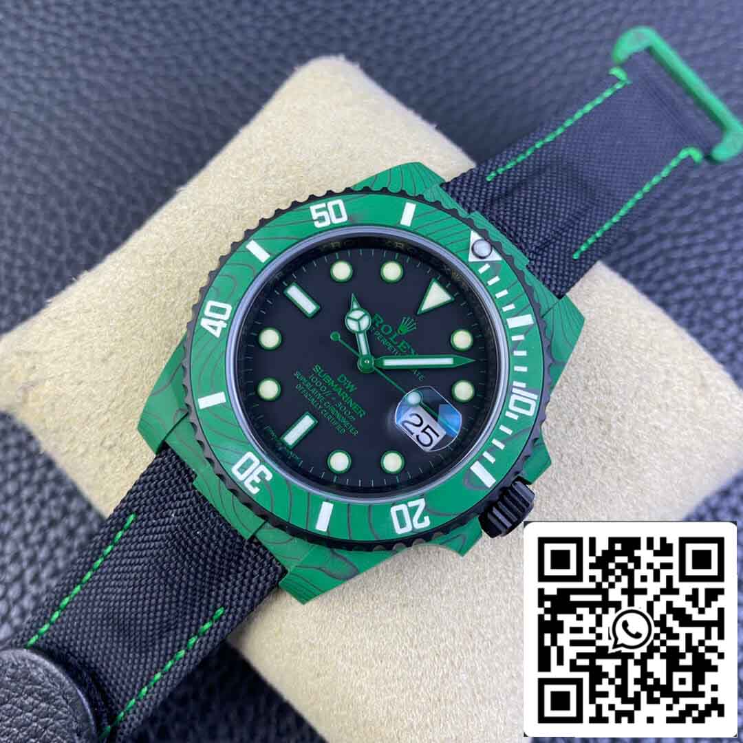 Réplica Rolex Submariner VS Fábrica Verde Moldura De Fibra De Carbono