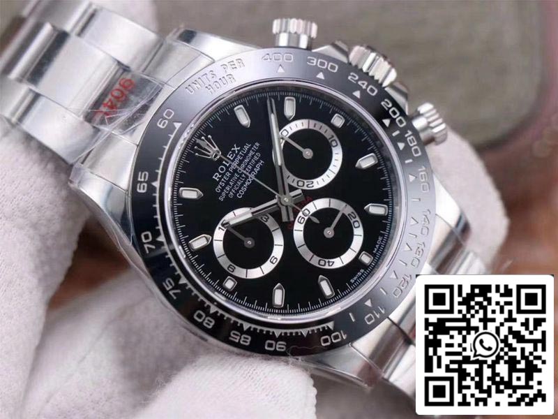 Rolex Cosmograph Daytona M116500LN-0002 1:1 Meilleure édition Noob Factory Cadran noir Suisse ETA4130