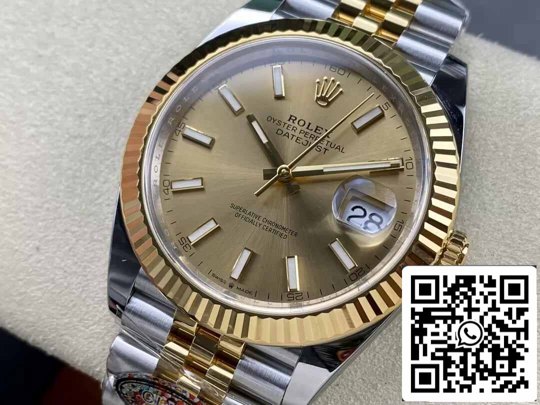 Rolex Datejust 41MM M126333-0010 1:1 Melhor Edição Clean Factory Mostrador Champagne