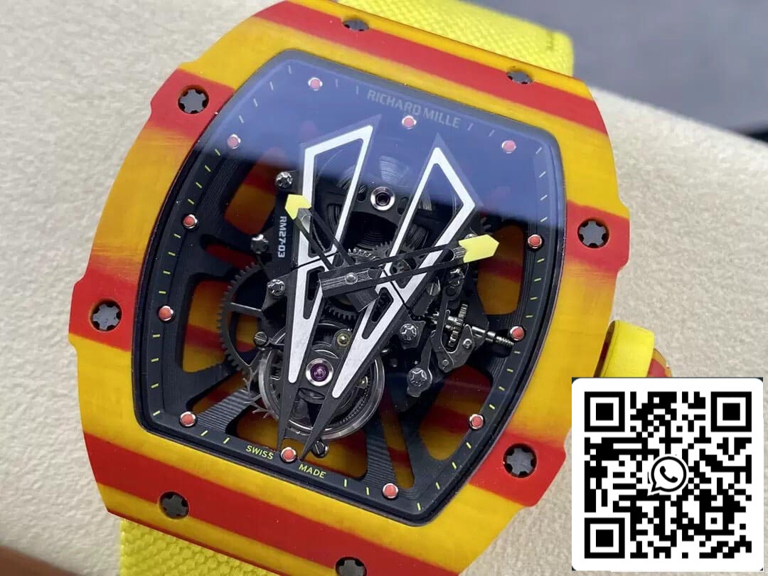 Richard Mille RM27-03 Tourbillon 1:1 Meilleure édition BBR Factory Bracelet Jaune