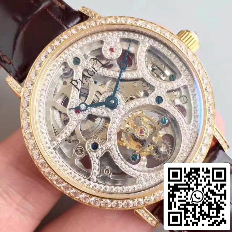 Piaget Orologi meccanici di alta qualità per gioielli Cinturino in pelle di coccodrillo SWISS Tourbillon 1: 1 della migliore edizione