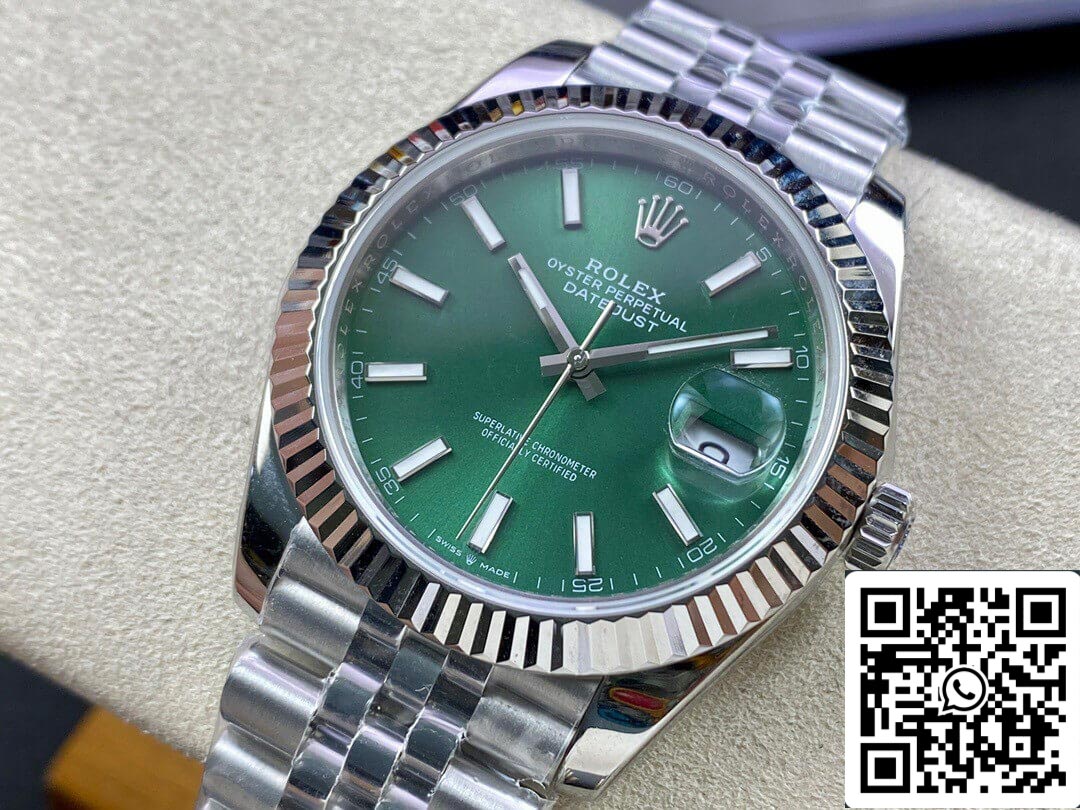 Rolex Datejust M126334-0028 41MM 1:1 Melhor Edição EW Factory Mostrador Verde