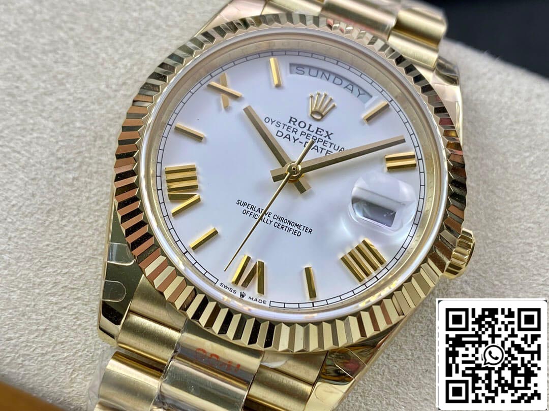 Rolex Day Date M228238-0042 1:1 Meilleure édition EW Factory Cadran blanc