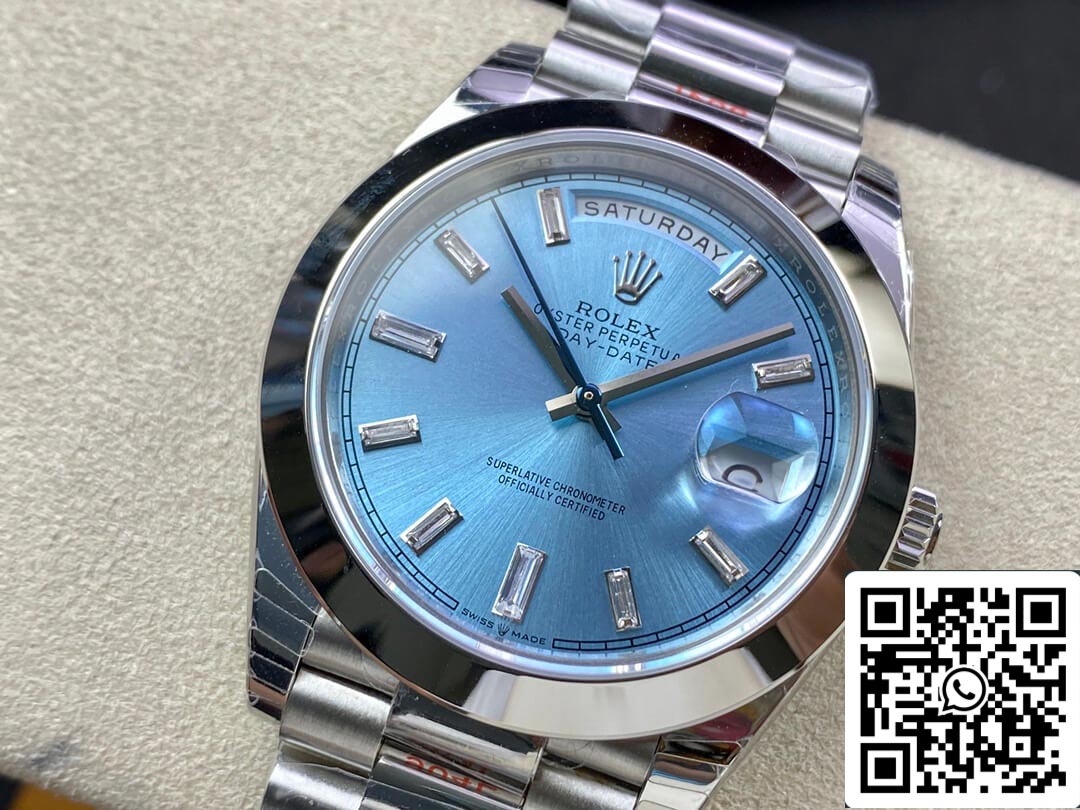 Rolex Day Date 228206 1:1 Meilleure édition EW Factory Cadran bleu glace