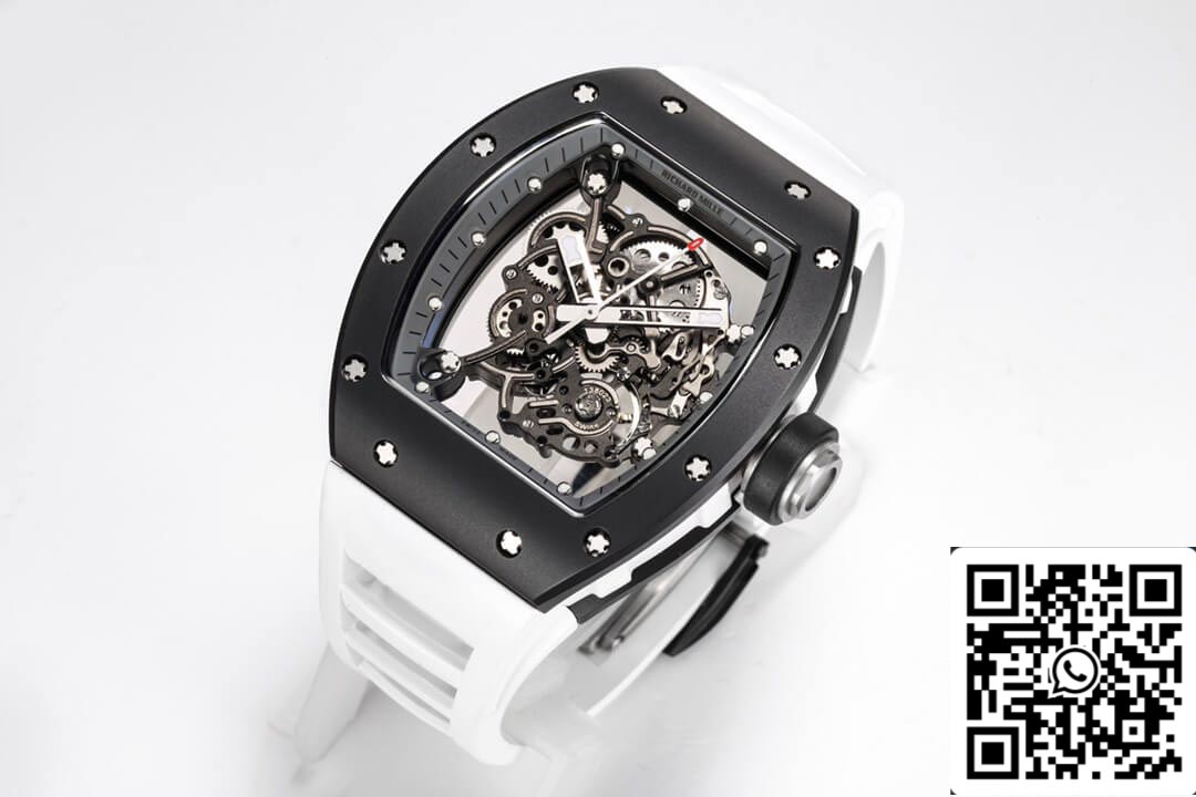 Richard Mille RM-055 1:1 Meilleure édition BBR Factory Boîtier en céramique noire