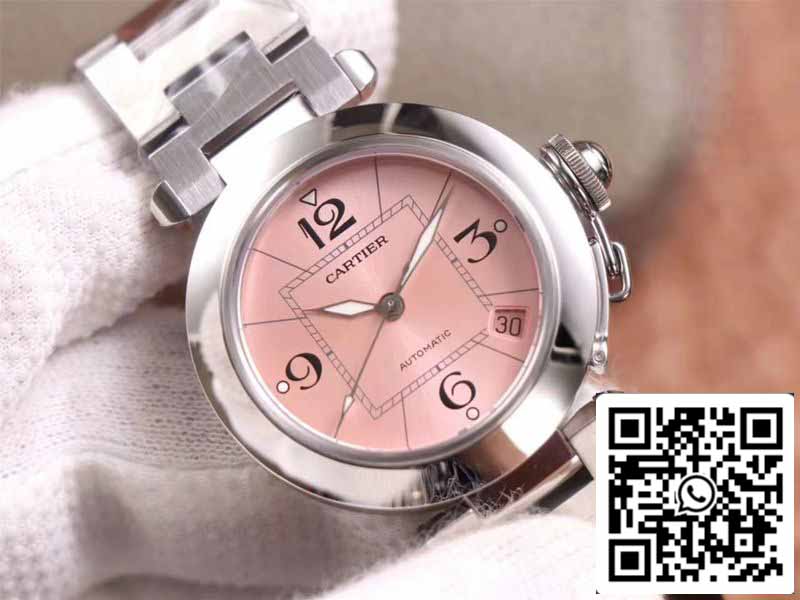 Cartier Pasha W31075M7 1:1 Melhor Edição V9 Fábrica Rosa Mostrador Swiss Cal.049