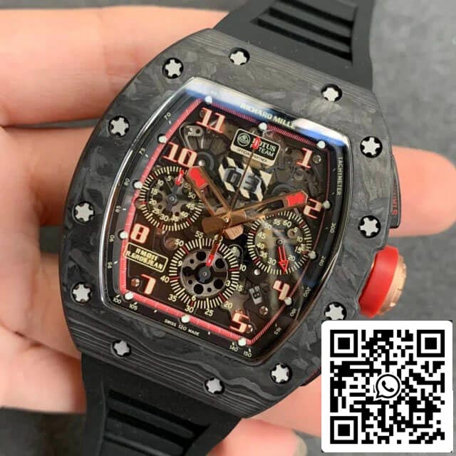 Richard Mille RM-011 1:1 Best Edition KV Factory V2 Geschmiedetes Carbon Black Strap