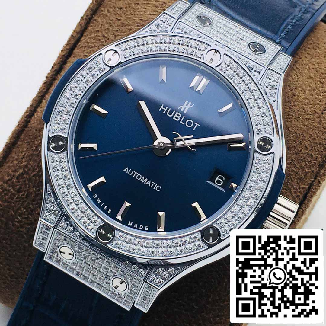 Hublot Classic Fusion 38MM 1:1 Best Edition HB Factory Diamant blaues Zifferblatt