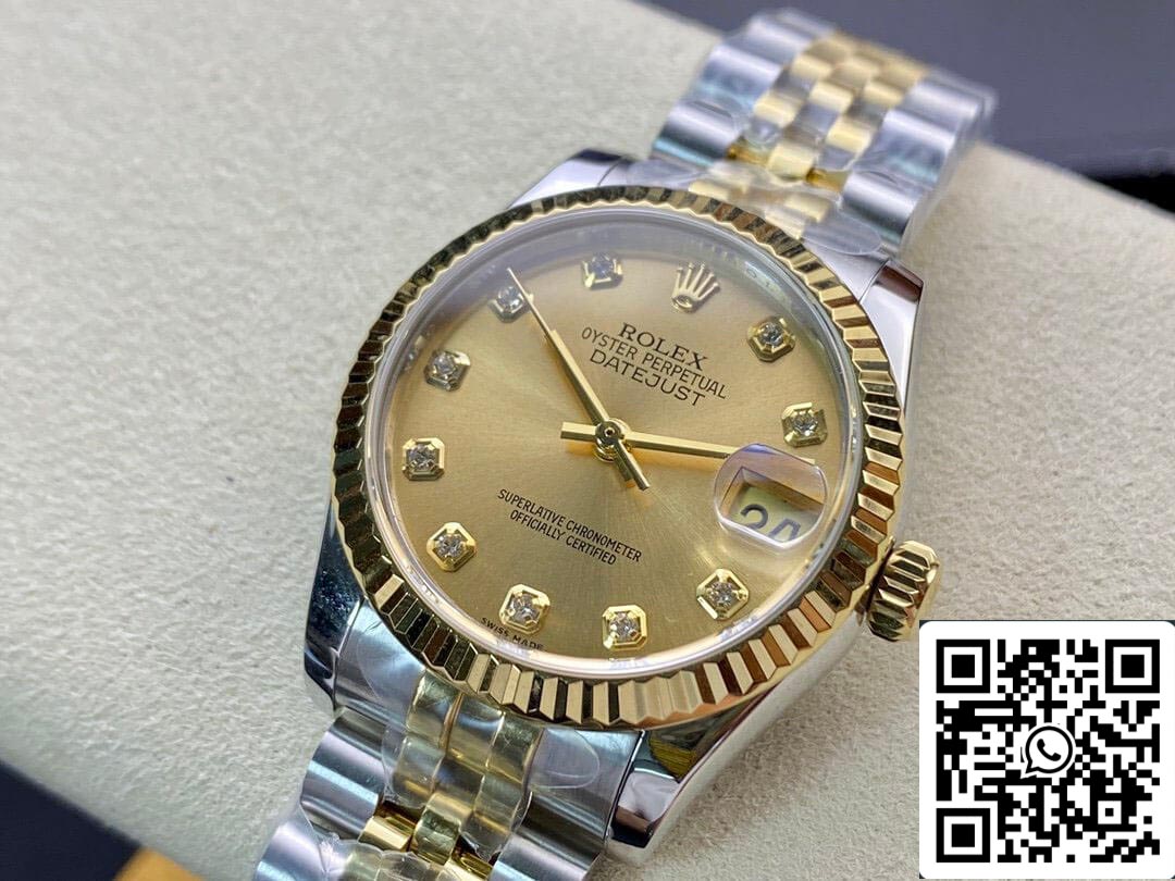 Rolex Datejust M278273-0026 31MM 1:1 Melhor Edição EW Factory Mostrador Champagne