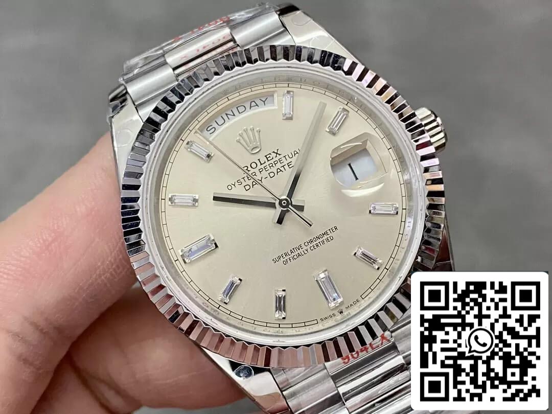 Rolex Day Date M228236-0002 1:1 Mejor edición GM Factory Esfera plateada V2