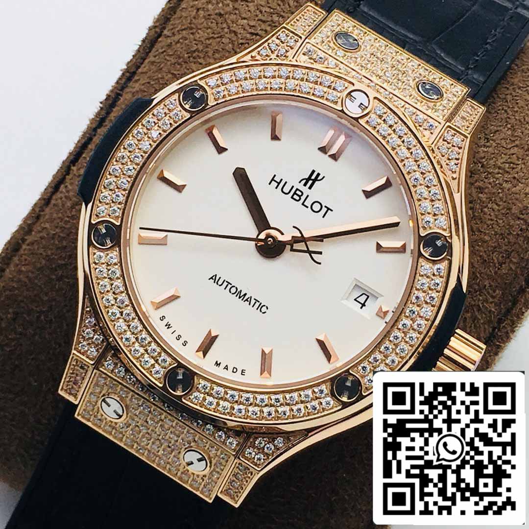 Hublot Classic Fusion 38MM 1:1 Best Edition HB Factory Diamond Quadrante bianco