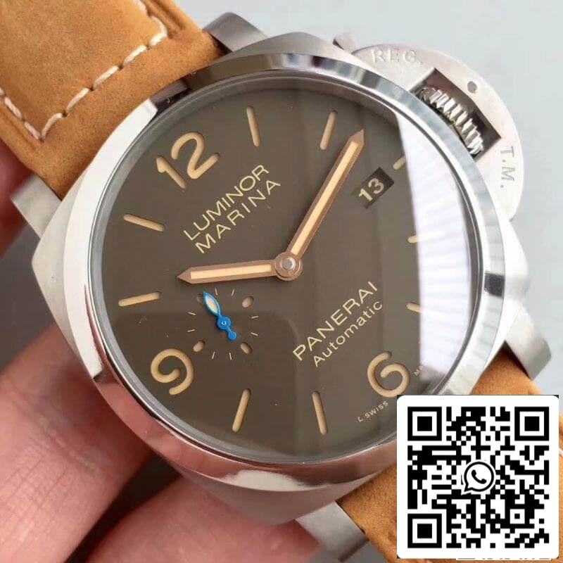 Panerai Luminor PAM1351 ZF Factory Relógios masculinos 1:1 Melhor edição Swiss ETA P9010 pulseira de couro marrom