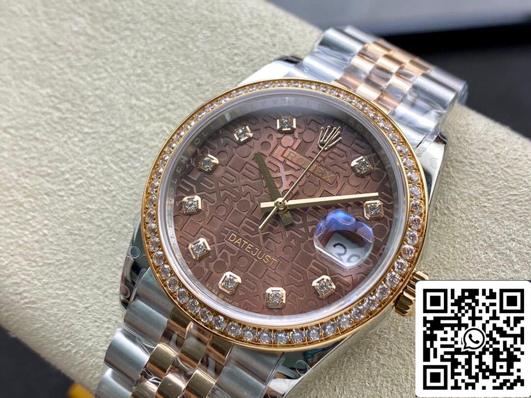 Rolex Datejust M126281RBR-0013 1:1 Melhor Edição BP Factory Mostrador Marrom