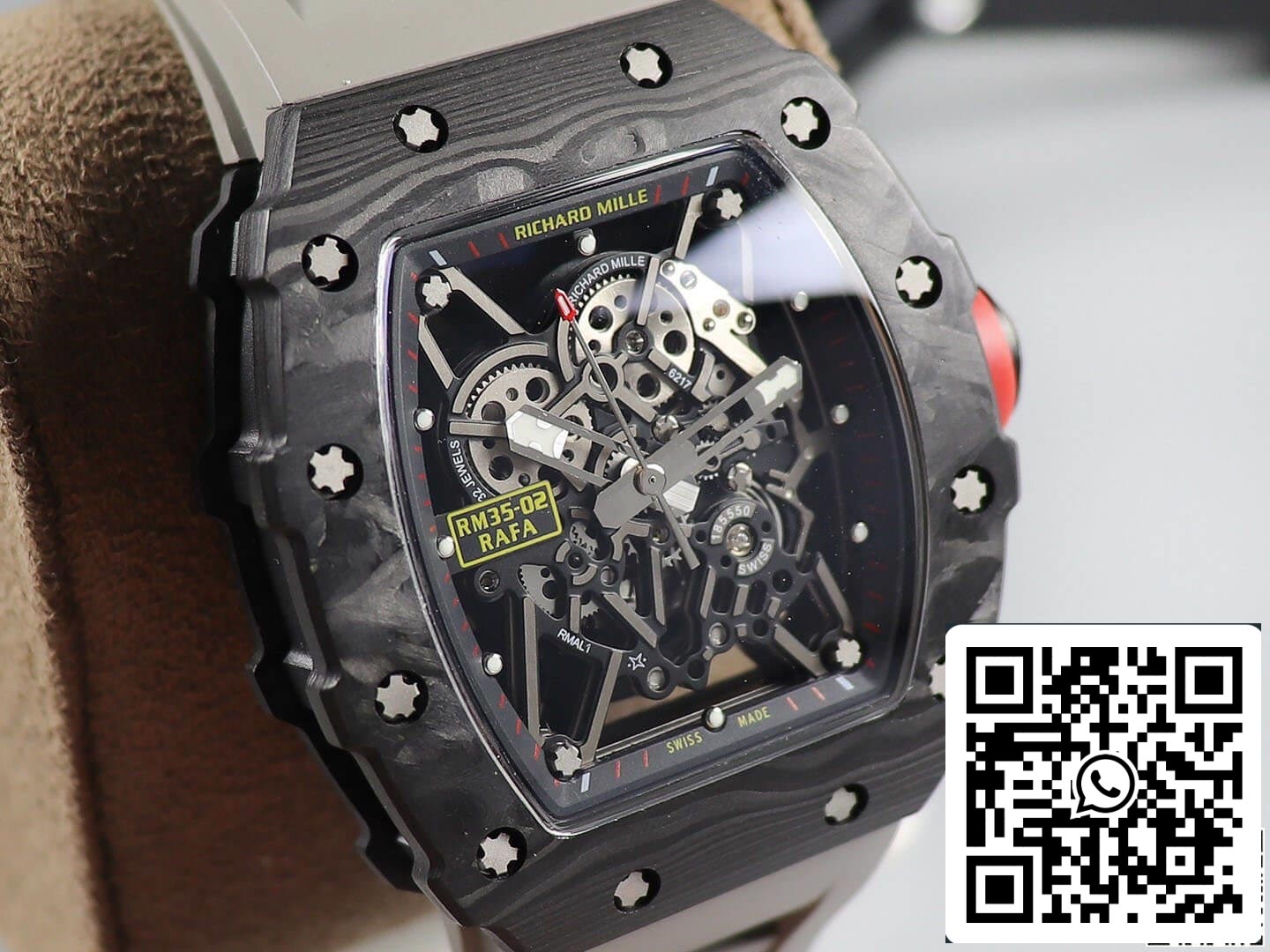 Richard Mille RM035 1:1 Melhor Edição KV Factory V3 Caixa de fibra de carbono preta