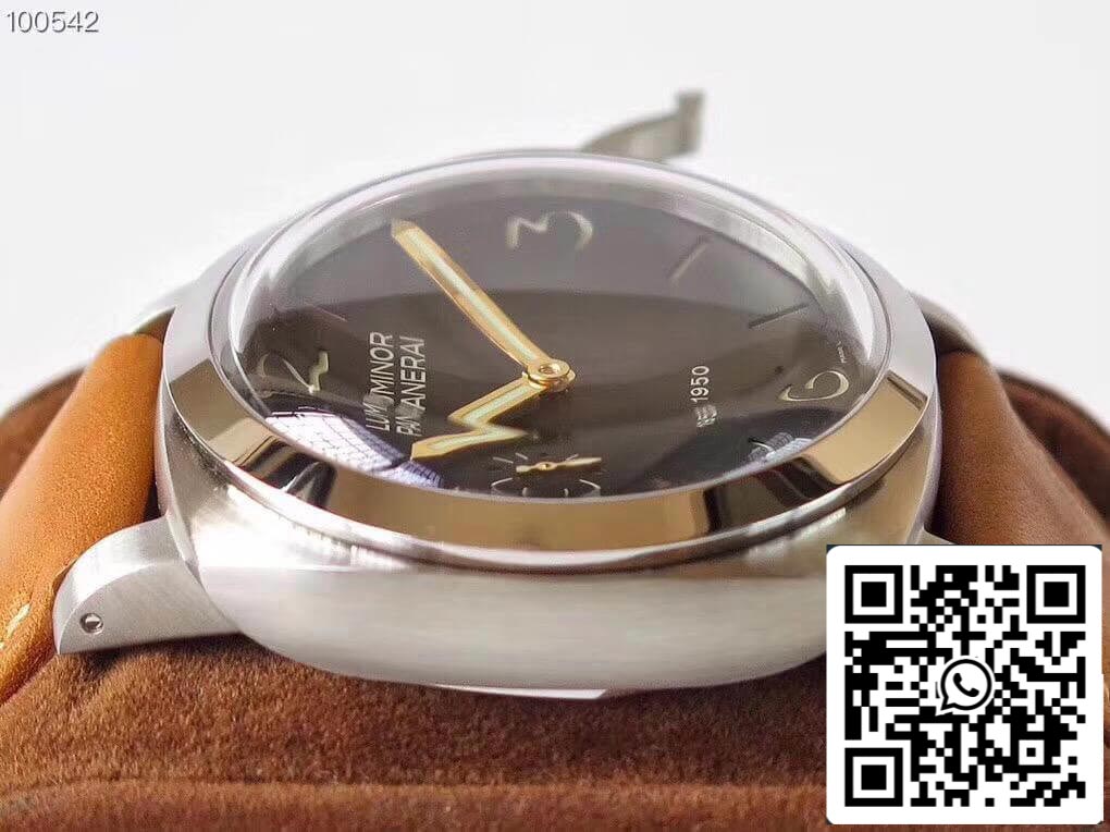 Panerai Luminor 1950 PAM127 ZF Factory 1:1 Meilleure édition suisse ETA A6497 Bracelet en cuir marron doux