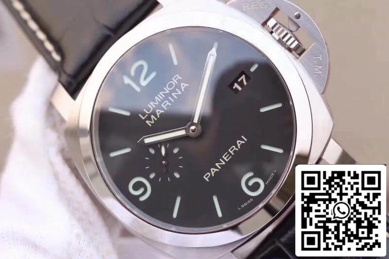 Panerai Luminor Marina 1950 PAM312 VS Factory 1:1 Meilleure édition suisse ETA P9000 Cadran noir Bracelet en cuir noir