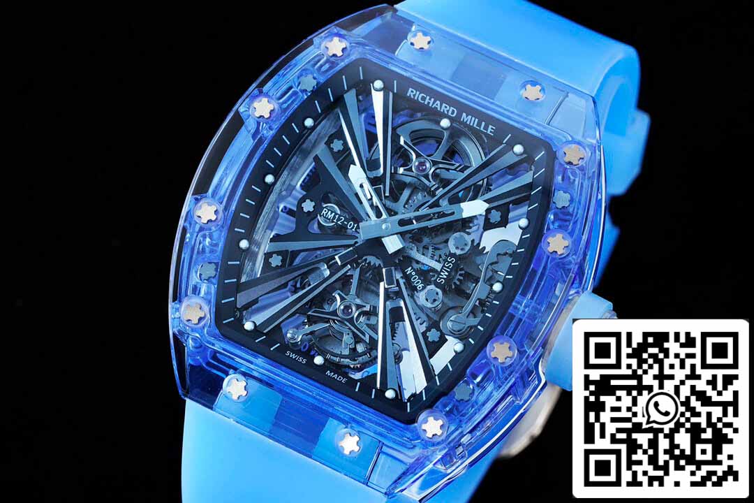 Richard Mille RM12-01 1:1 Meilleure édition RM Factory Tourbillon Version transparente Boîtier