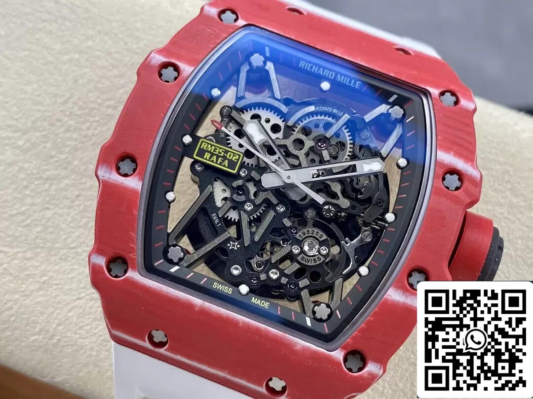 Richard Mille RM35-02 1:1 Meilleure édition T+ Factory NTPT Bracelet blanc en fibre de carbone