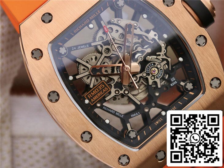 Richard Mille RM035 Americas KV Factory 1:1 Melhor Edição Pulseira Laranja