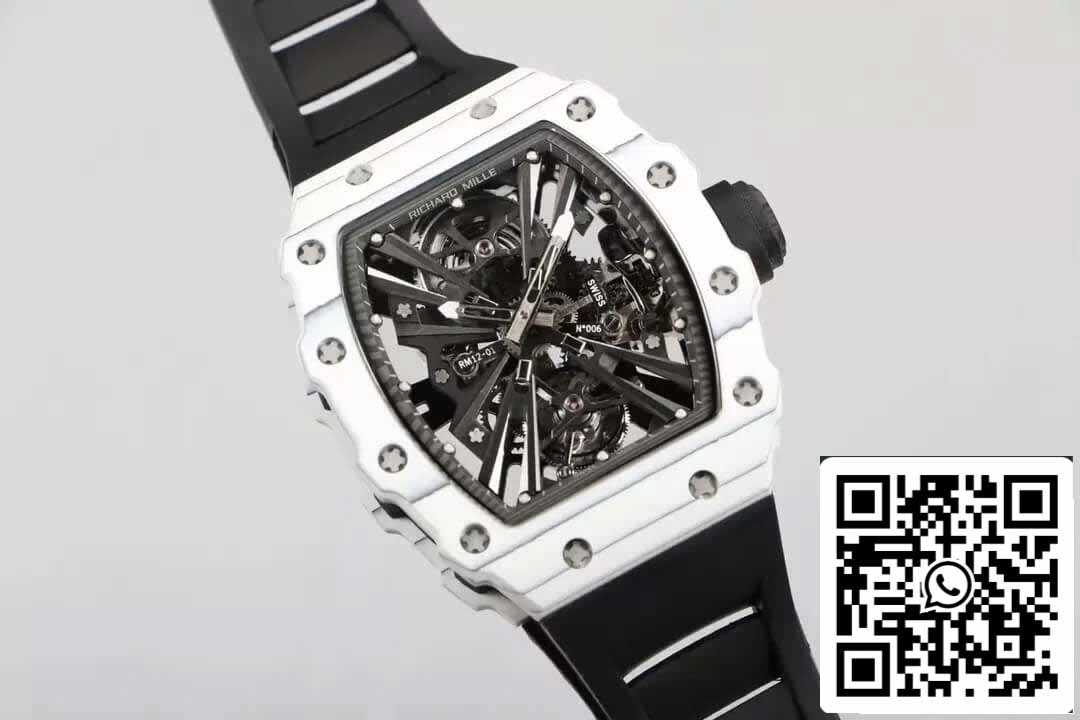 Richard Mille RM12-01 Tourbillon 1:1 Meilleure édition RM Factory Bracelet en caoutchouc noir